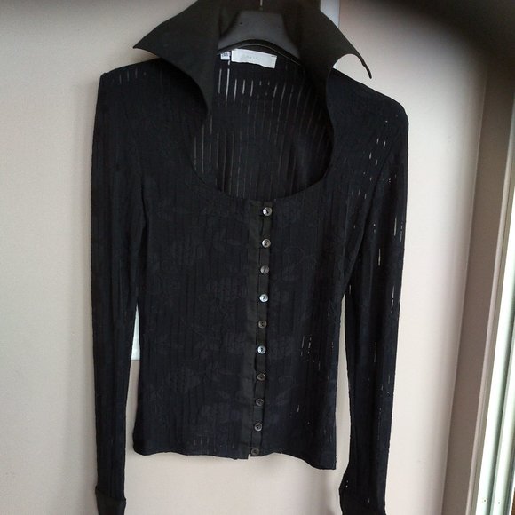 Rayure Paris - Black semi sheer blouse - Picture 2 of 11